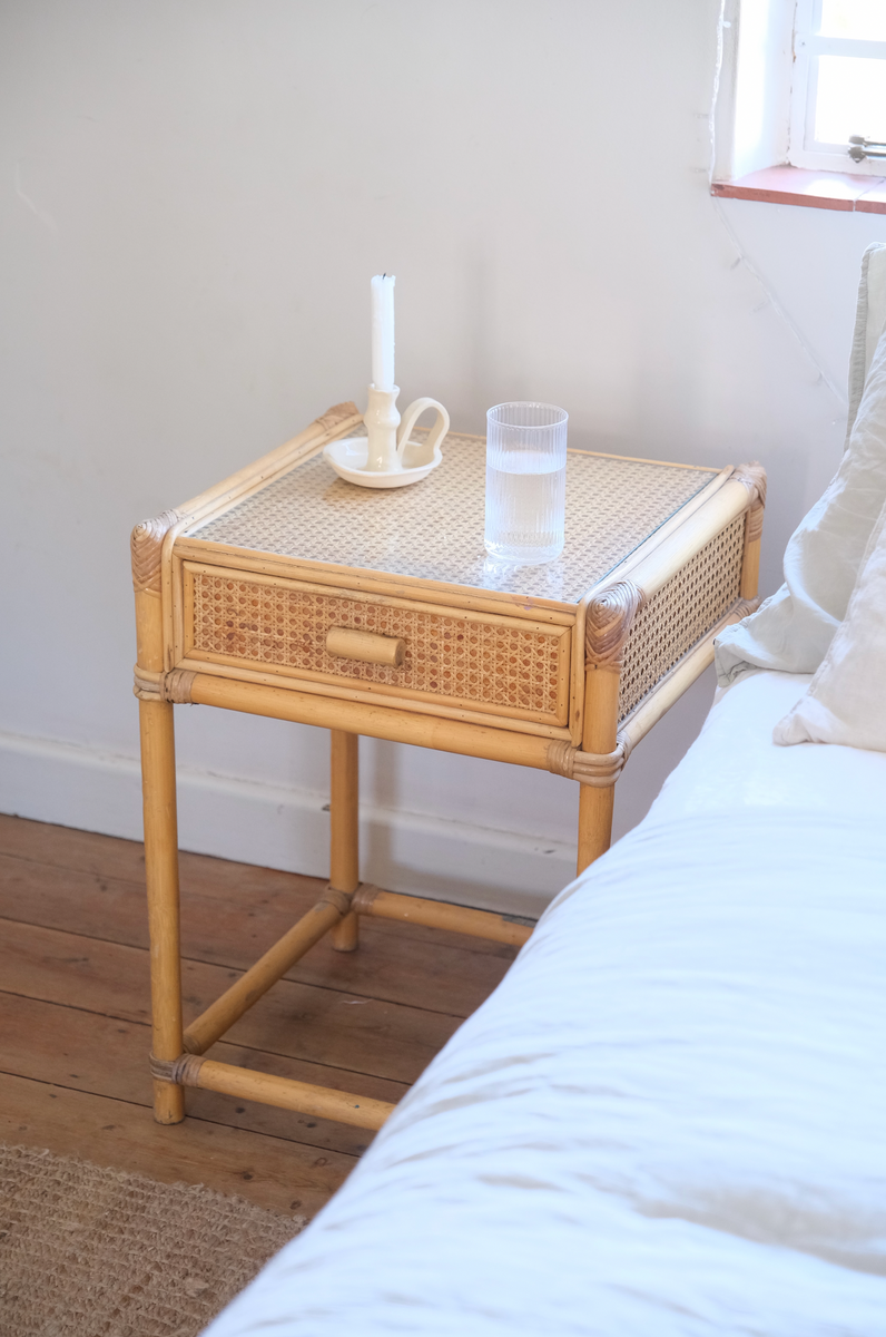 Cane bed side table with drawer Maison Cape Town