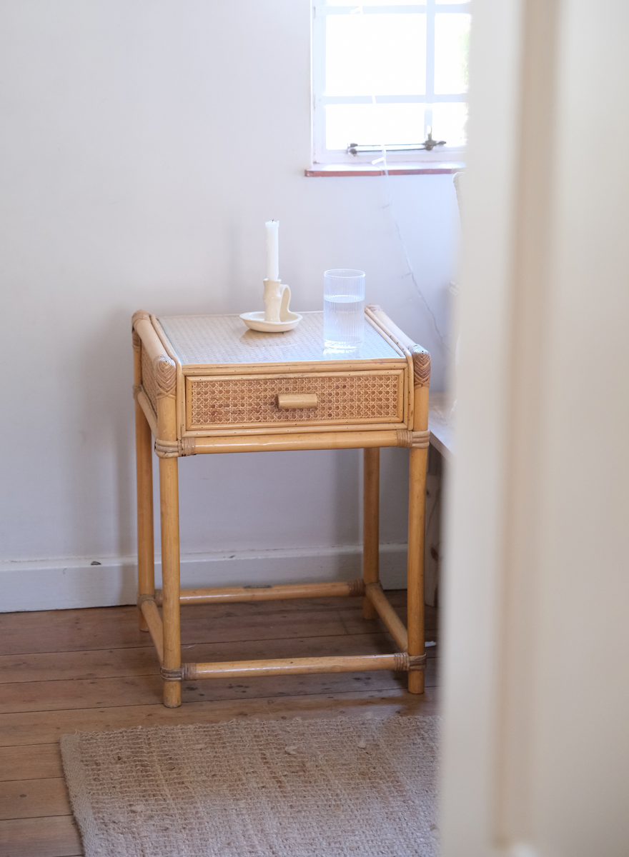 Cane bed side table with drawer Maison Cape Town