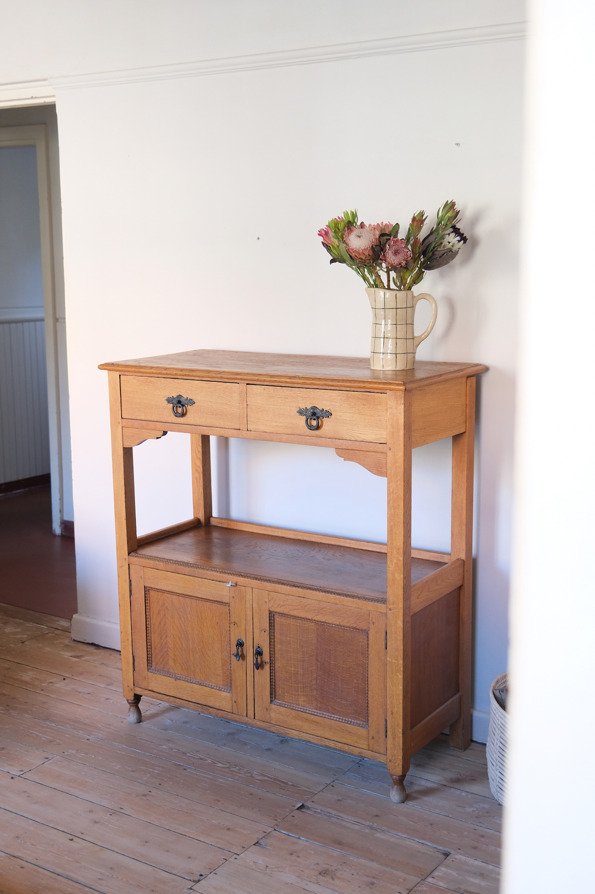 Antique farm style console