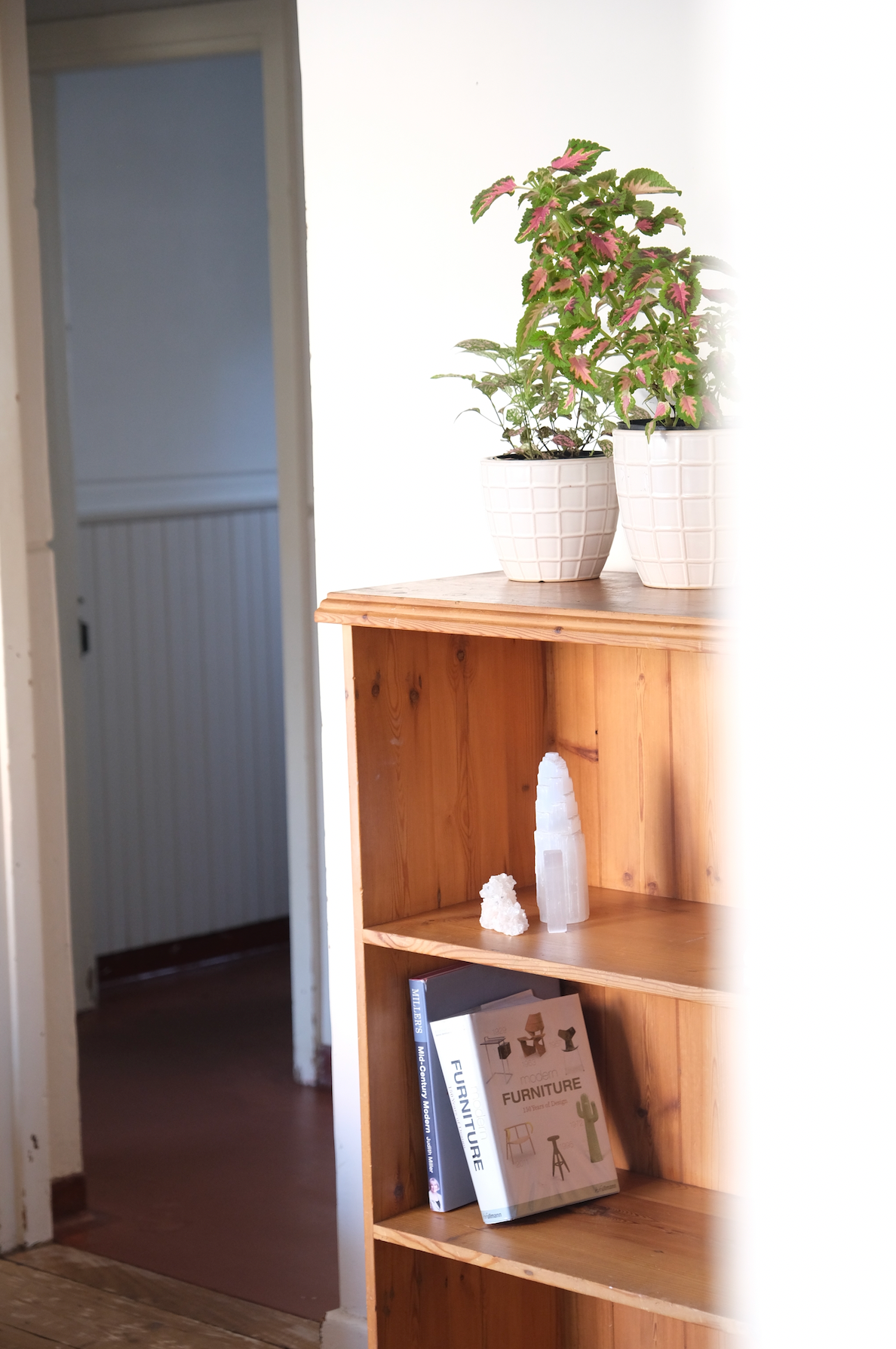 Pine wood bookshelf