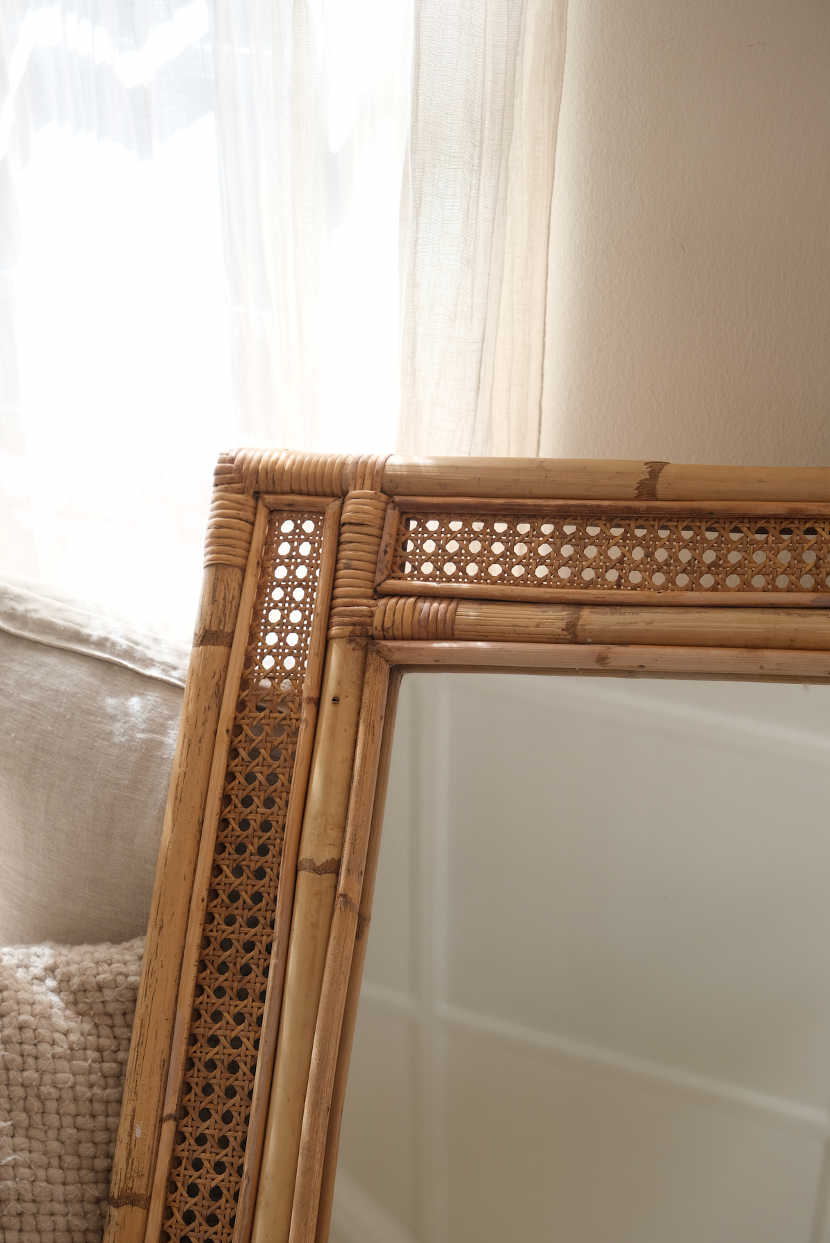 Large cane mirror