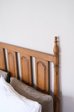 Load image into Gallery viewer, Oak wood double/queen bed headboard
