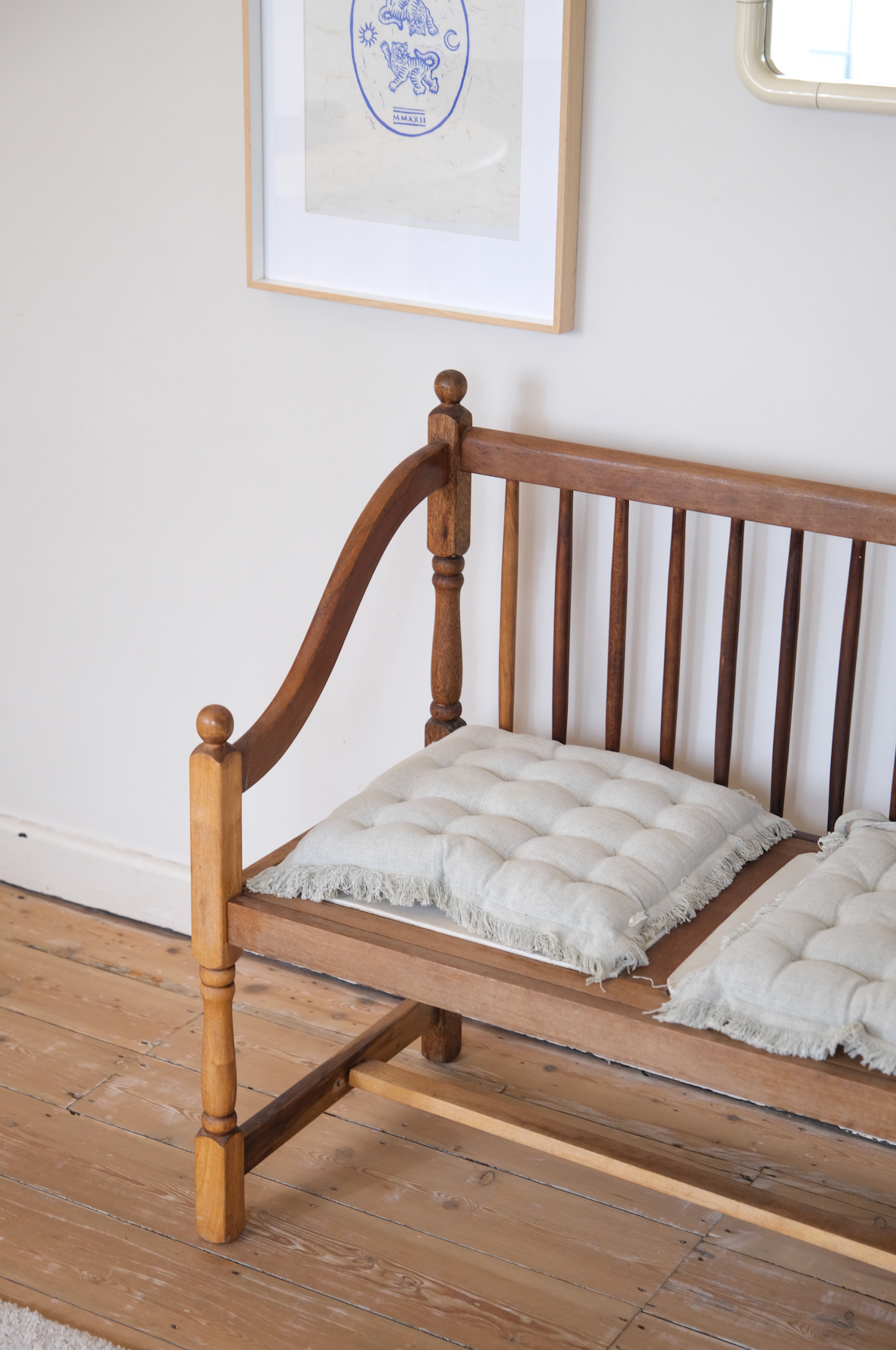 Cottage wooden bench