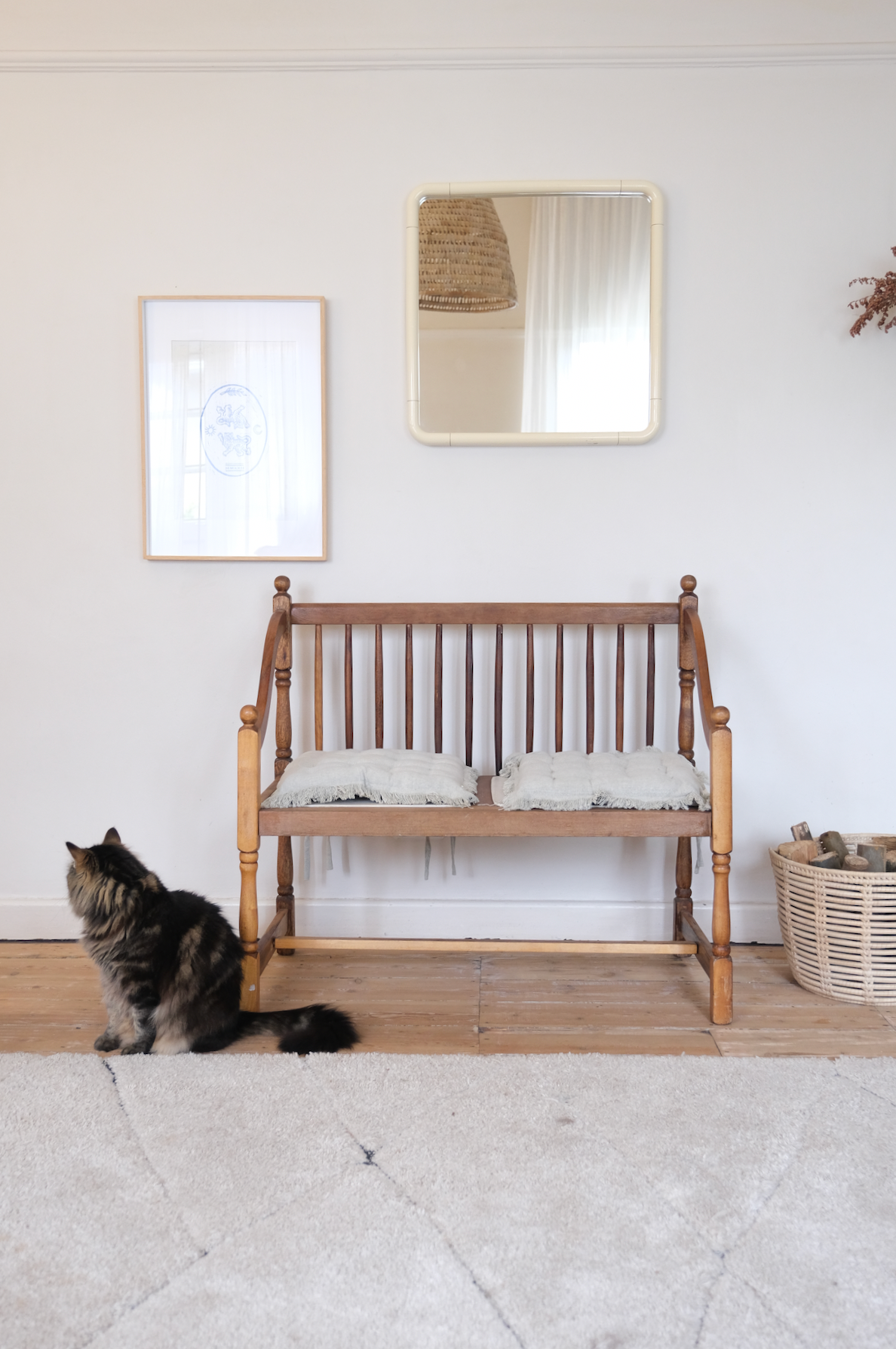 Cottage wooden bench