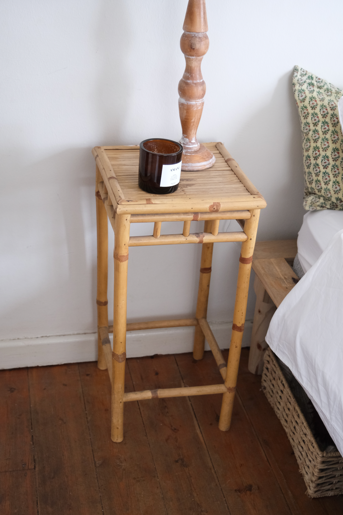 Pair of bamboo side tables