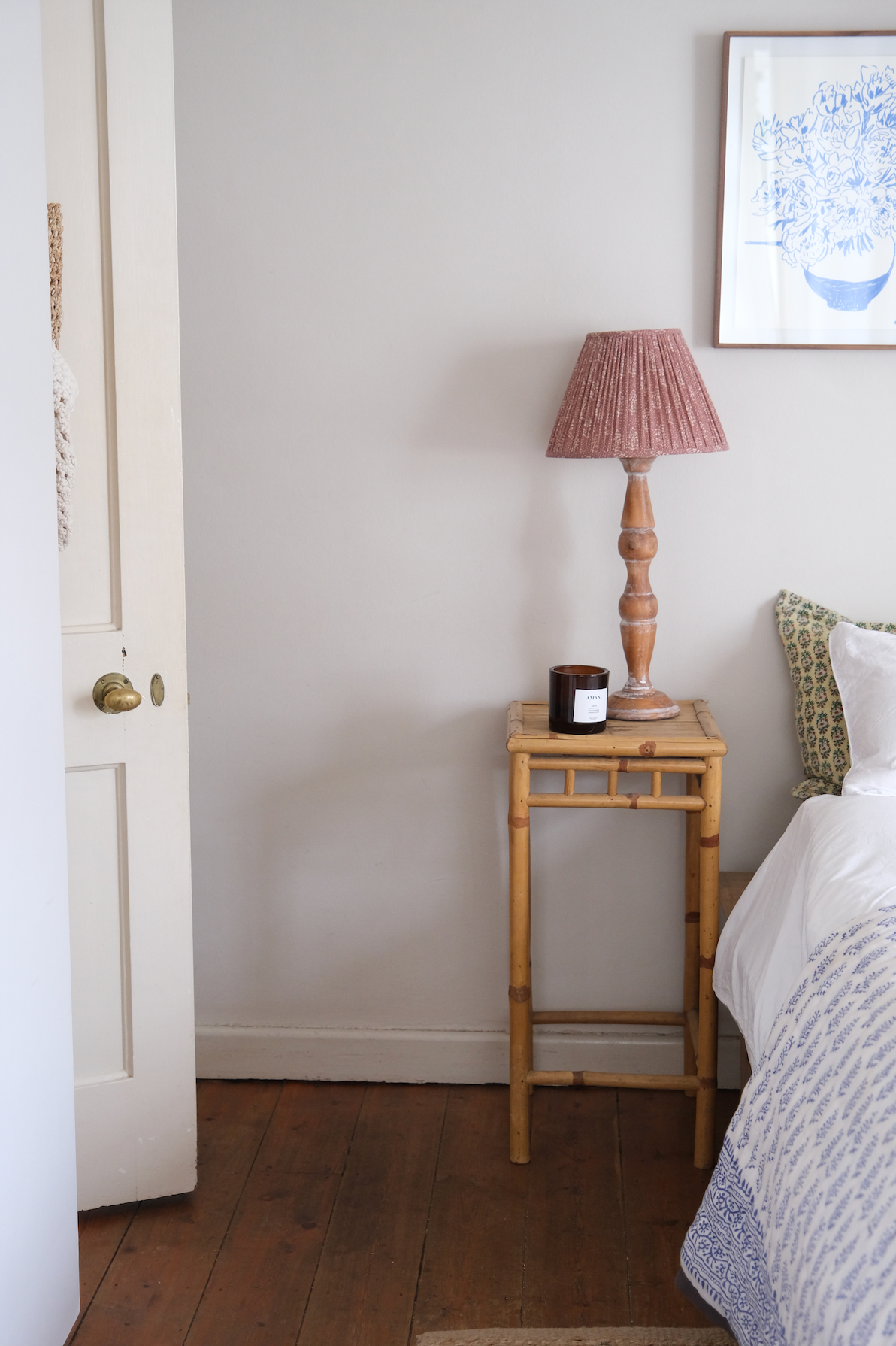 Pair of bamboo side tables