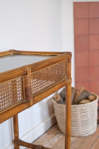 Cane console table