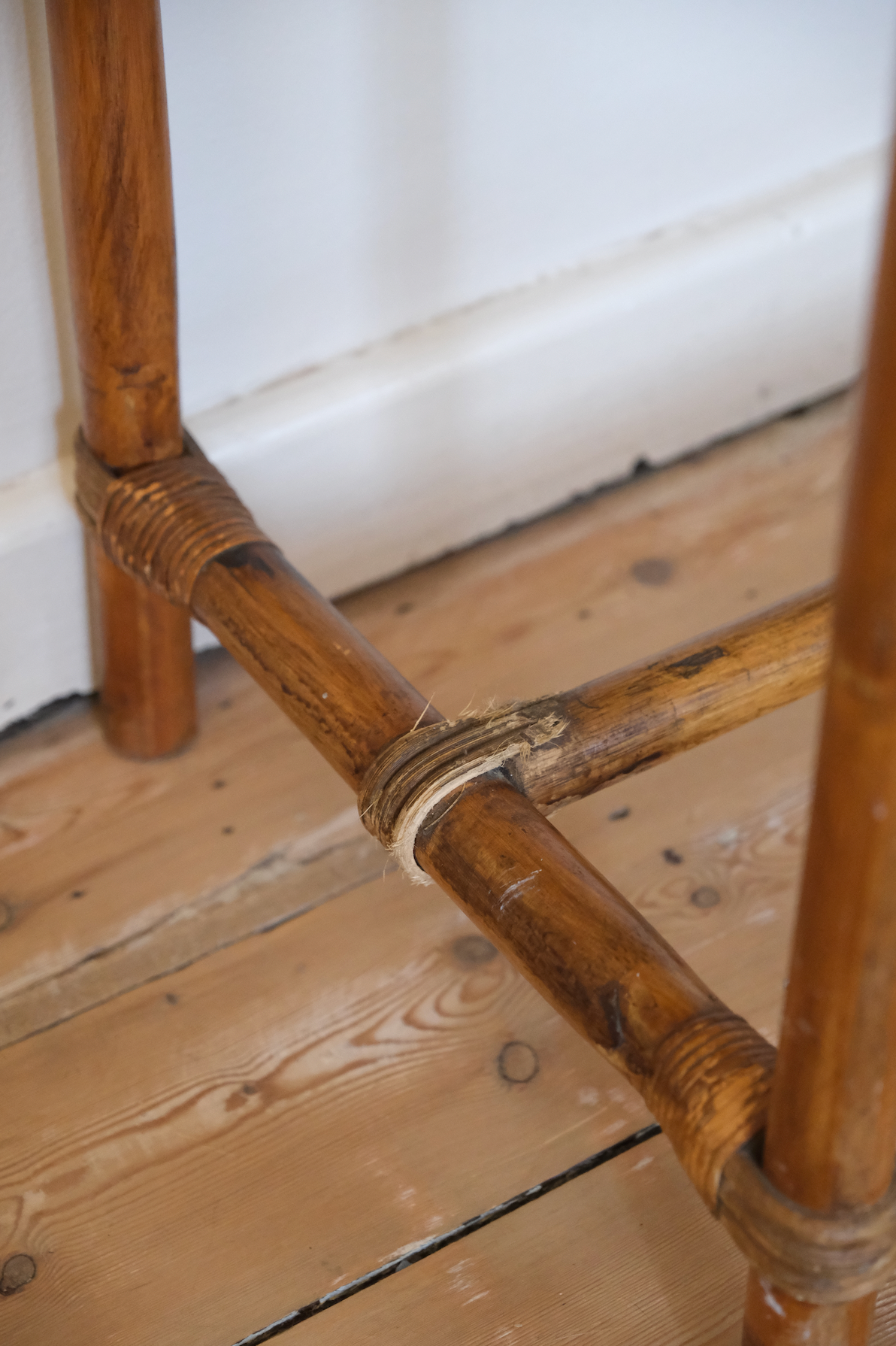 Cane console table