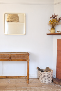 Cane console table