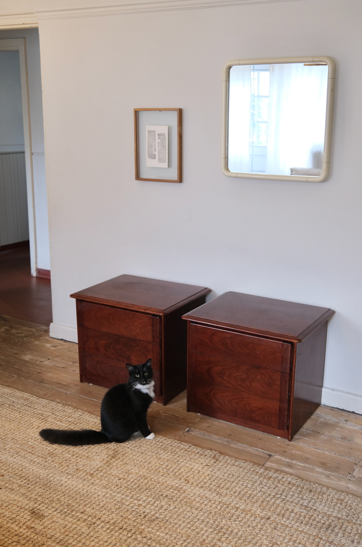 Pair of cherry wood bed side tables (a treasure!)