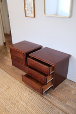 Load image into Gallery viewer, Pair of cherry wood bed side tables (a treasure!)
