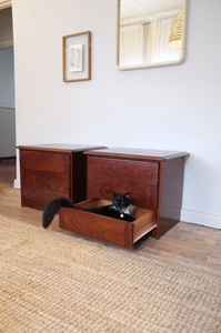 Pair of cherry wood bed side tables (a treasure!)