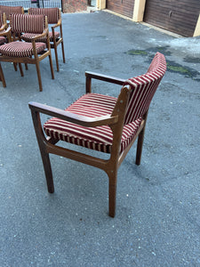 Set of 6 kiaat wood dining/armchairs