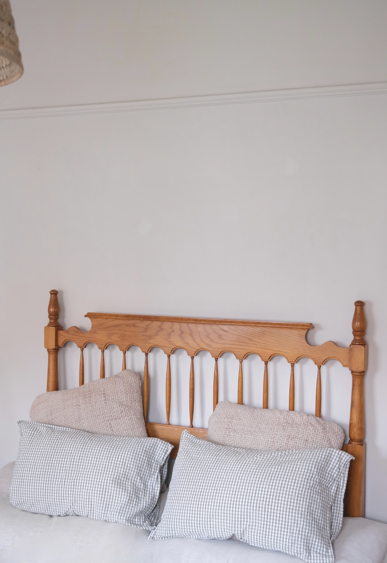 Oak wood queen size headboard