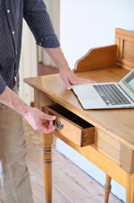 Load image into Gallery viewer, Wooden desk with carved legs
