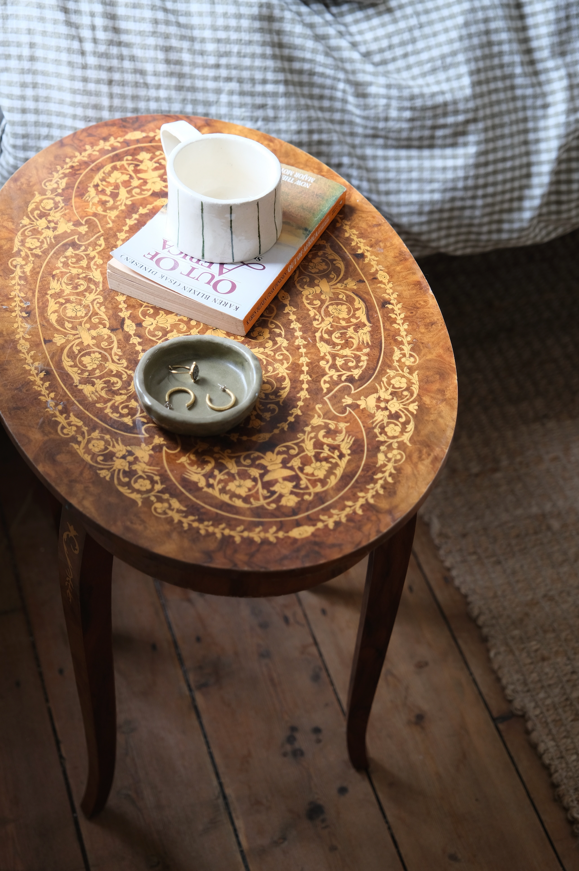 A pair of Antique side tables with french style legs