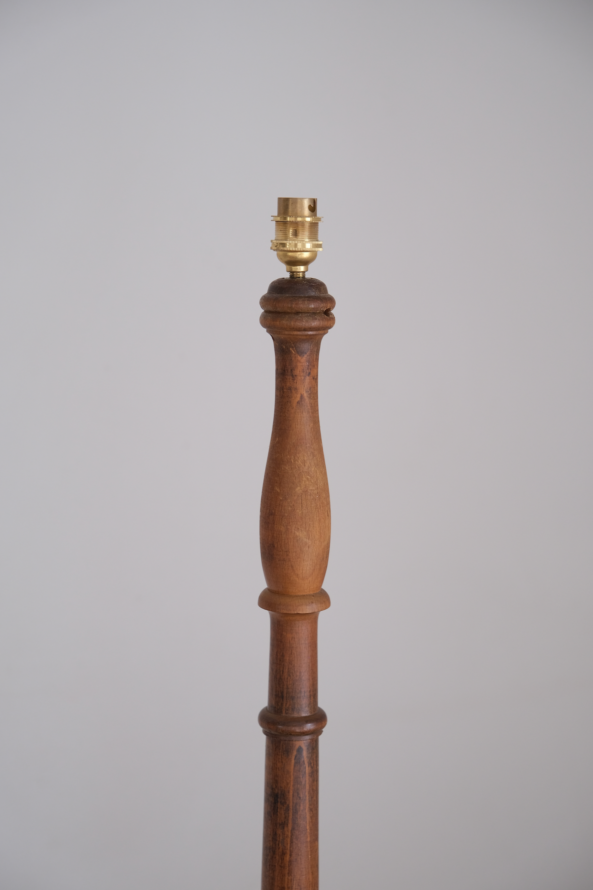 Tall standing wooden lamp