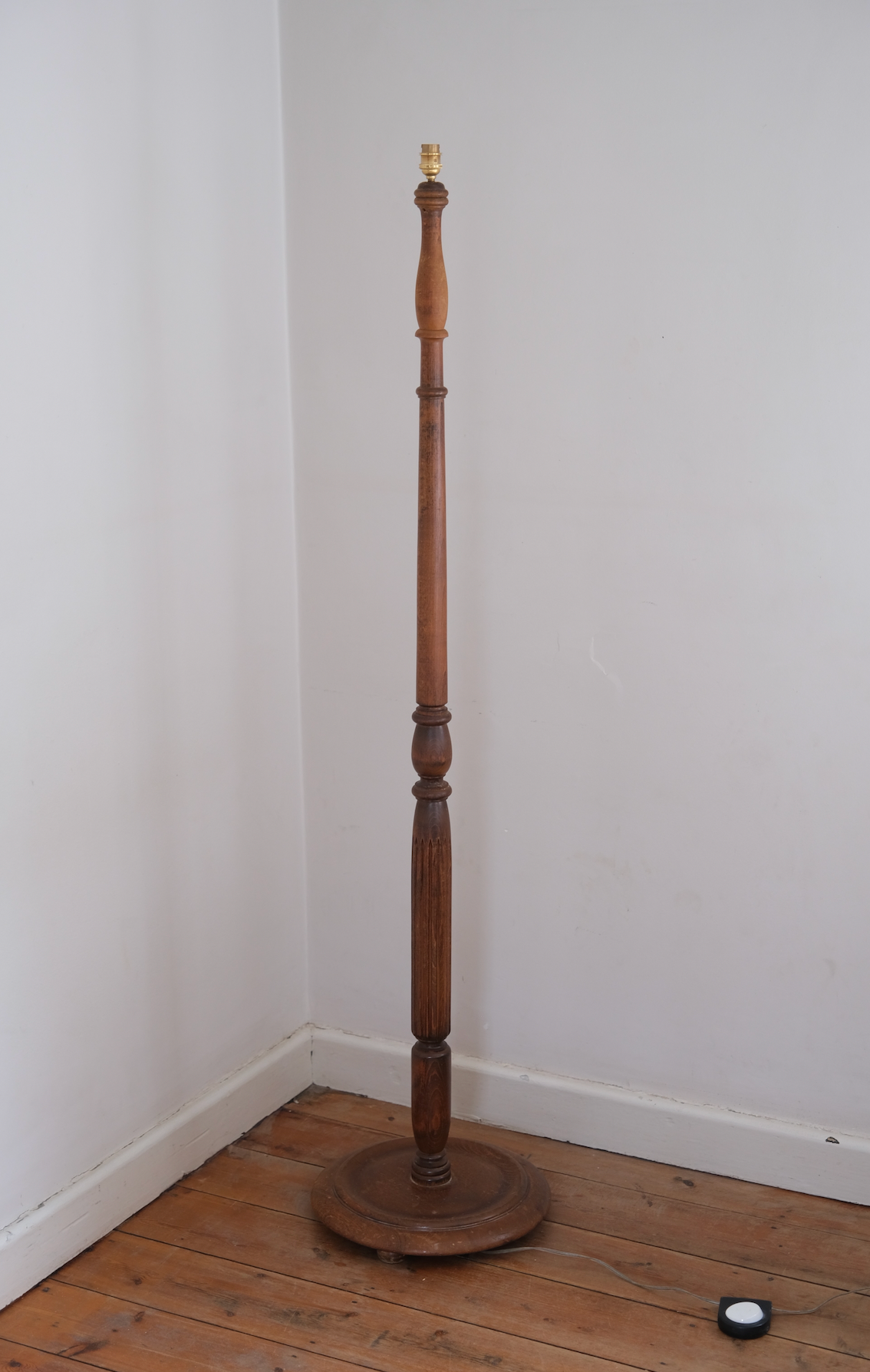 Tall standing wooden lamp