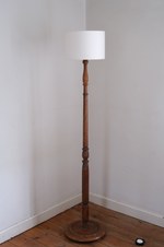 Load image into Gallery viewer, Tall standing wooden lamp
