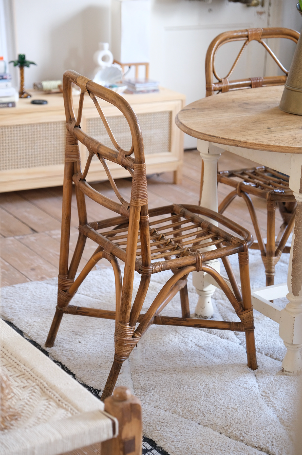 6 bamboo cane dining chairs