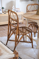 Load image into Gallery viewer, 6 bamboo cane dining chairs
