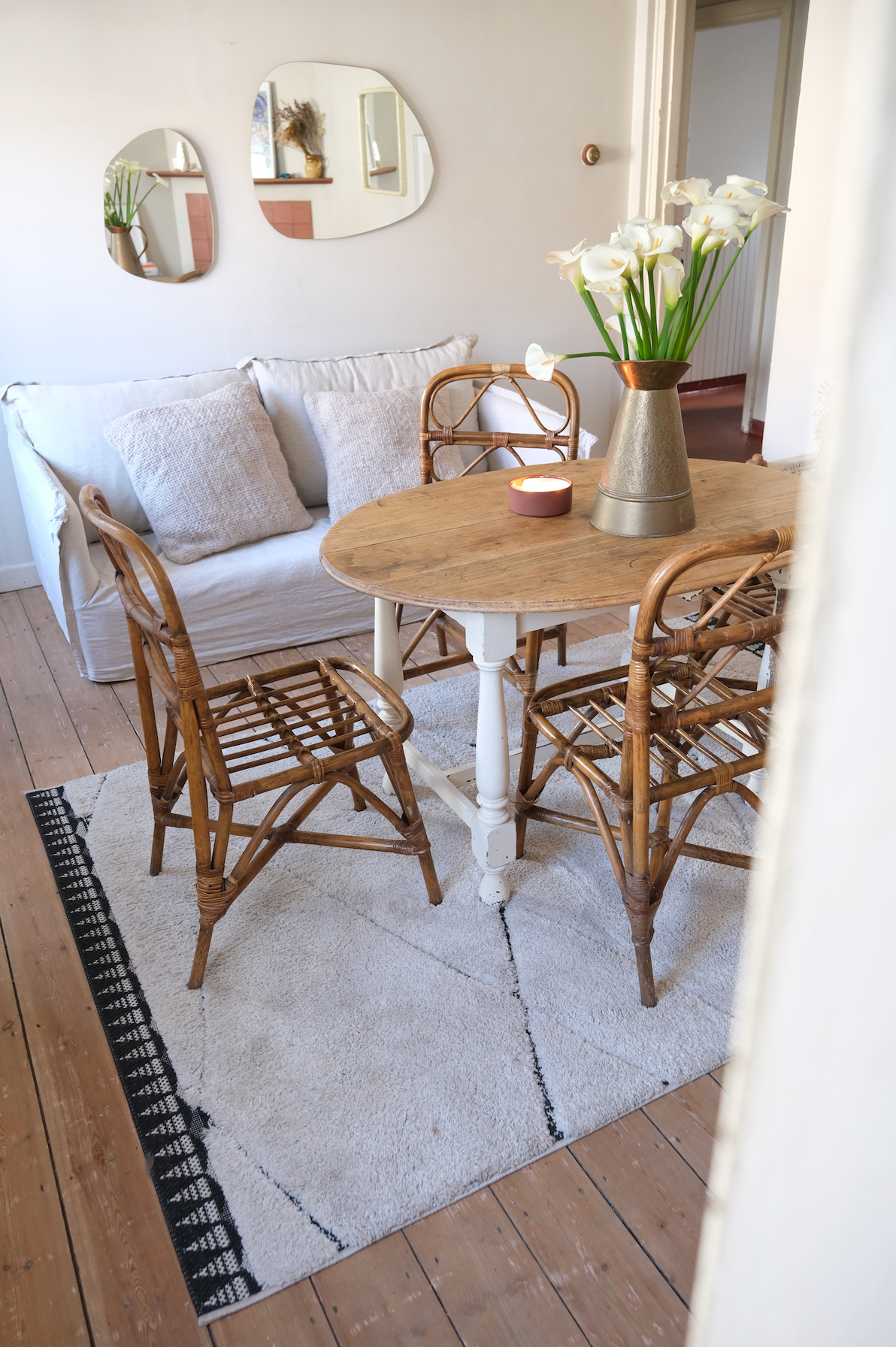 6 bamboo cane dining chairs