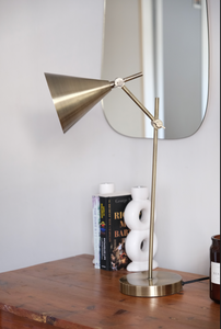 Gold metallic adjustable office lamp