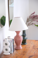 Load image into Gallery viewer, Pink ceramic lamp coming with two different shades
