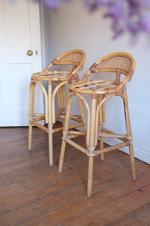 Load image into Gallery viewer, Four beautiful cane bar stools
