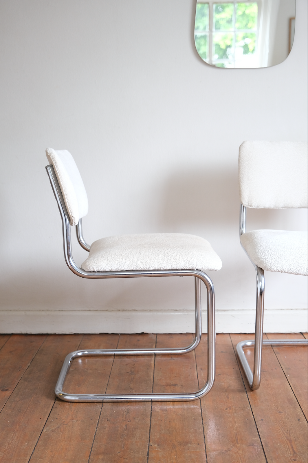 Pair of Cesca inspired chrome frame chair