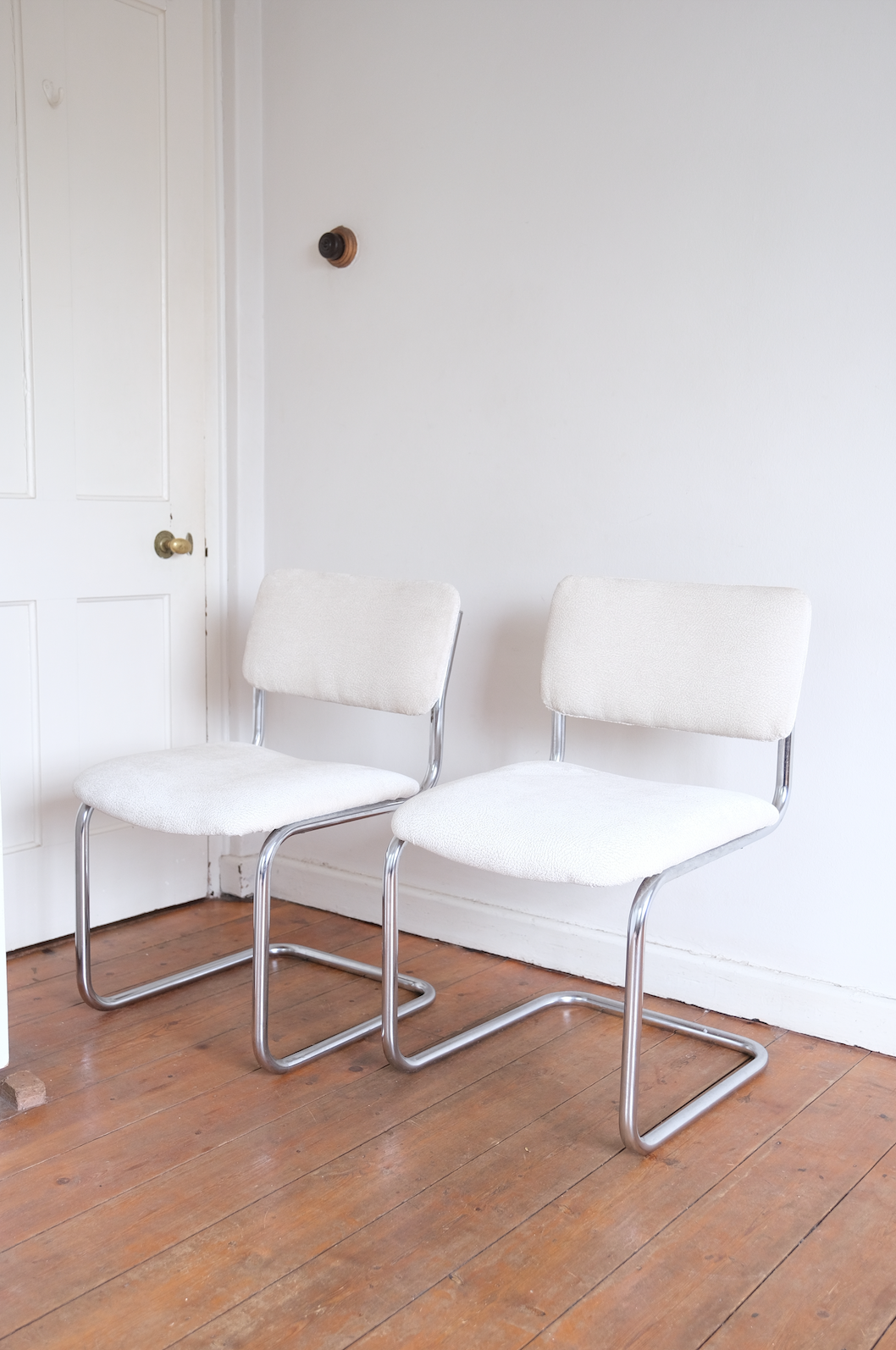 Pair of Cesca inspired chrome frame chair