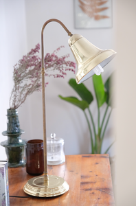 Long gold standing lamp