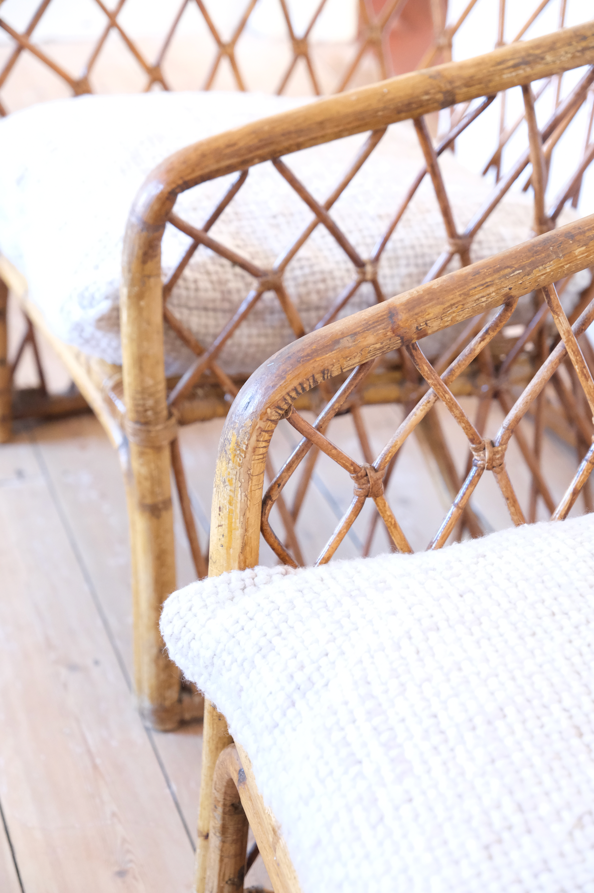 A pair of 1960's cane chairs