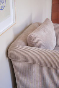 Cream velvet corduroy cuddle chair