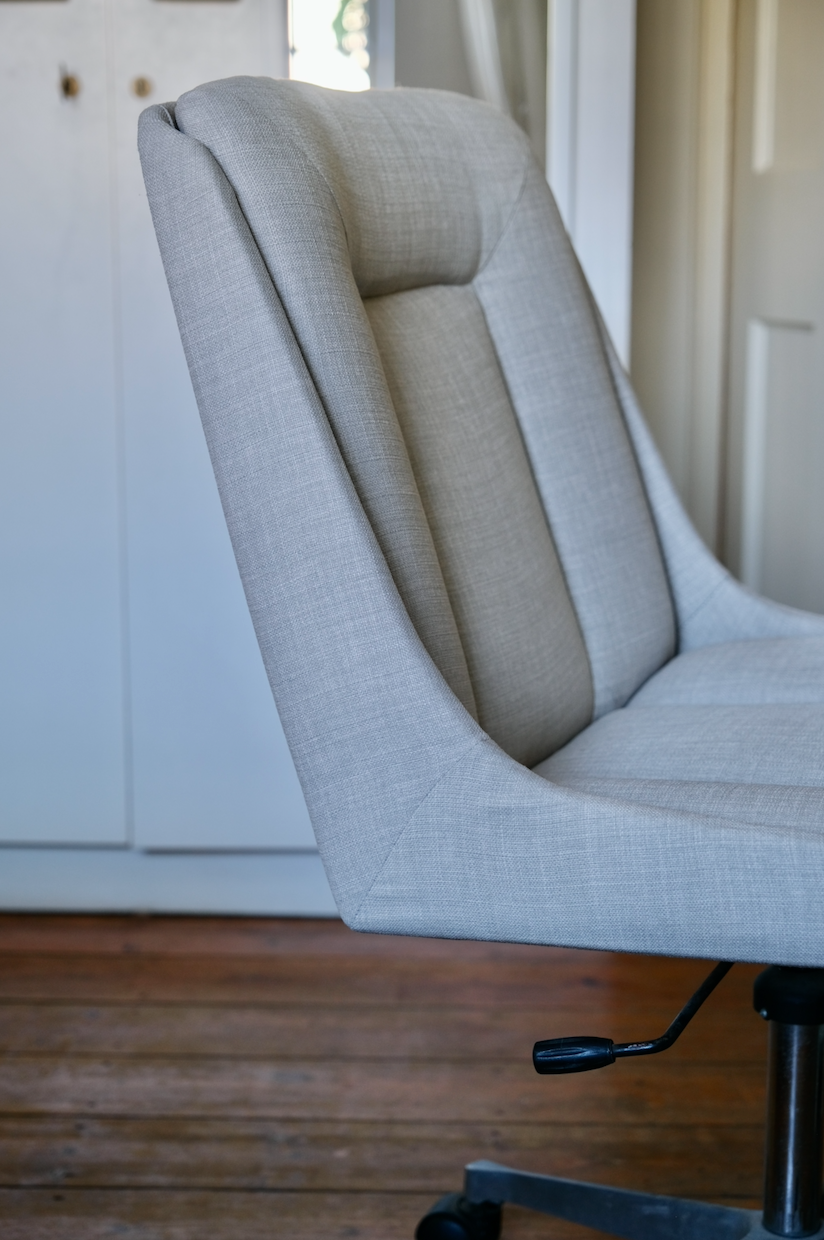 Vintage swivel office light grey chair