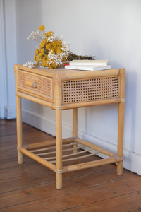 Cane bedside table