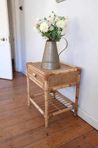 Cane bedside table