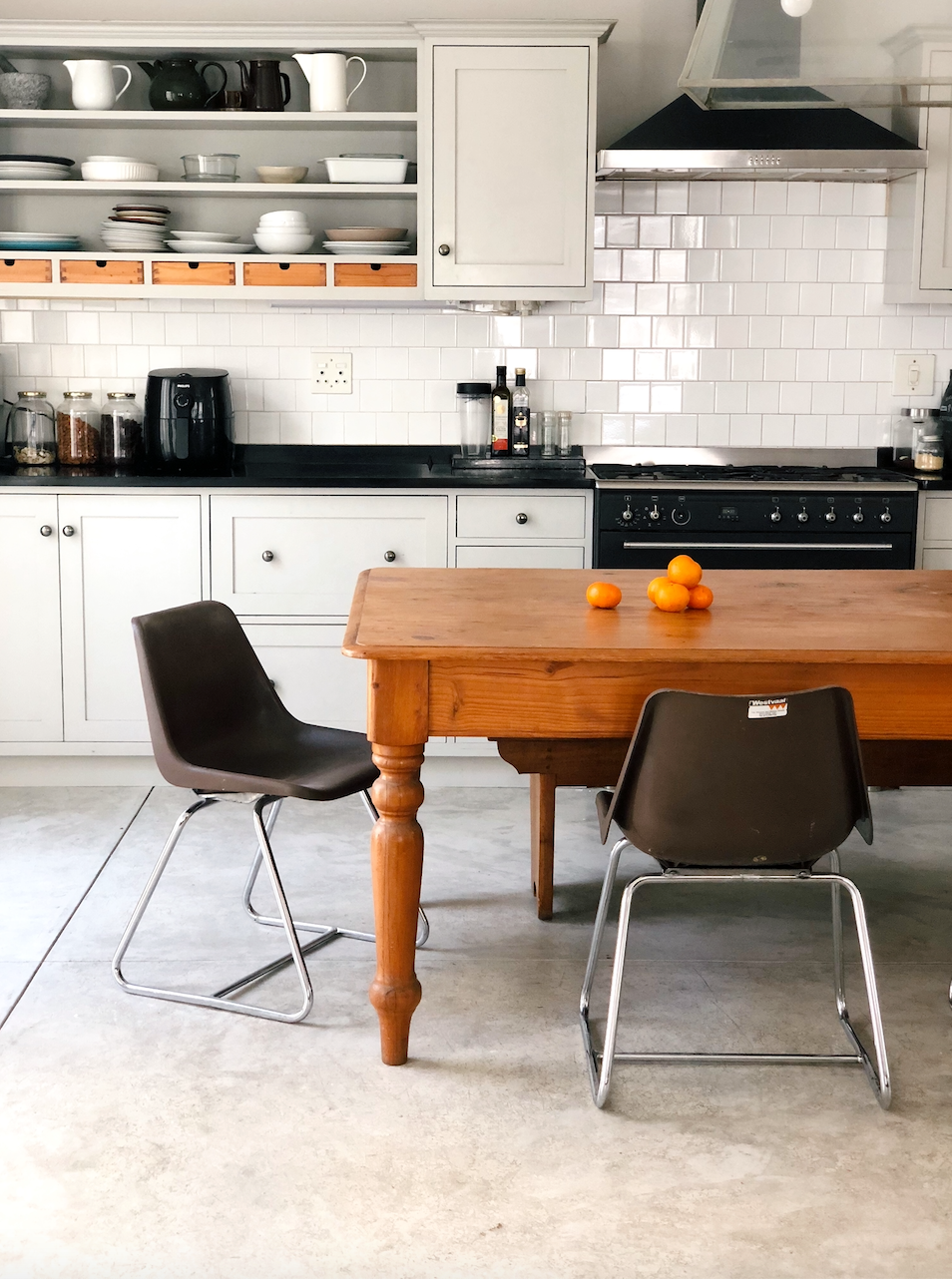 Robin Day chairs in brown