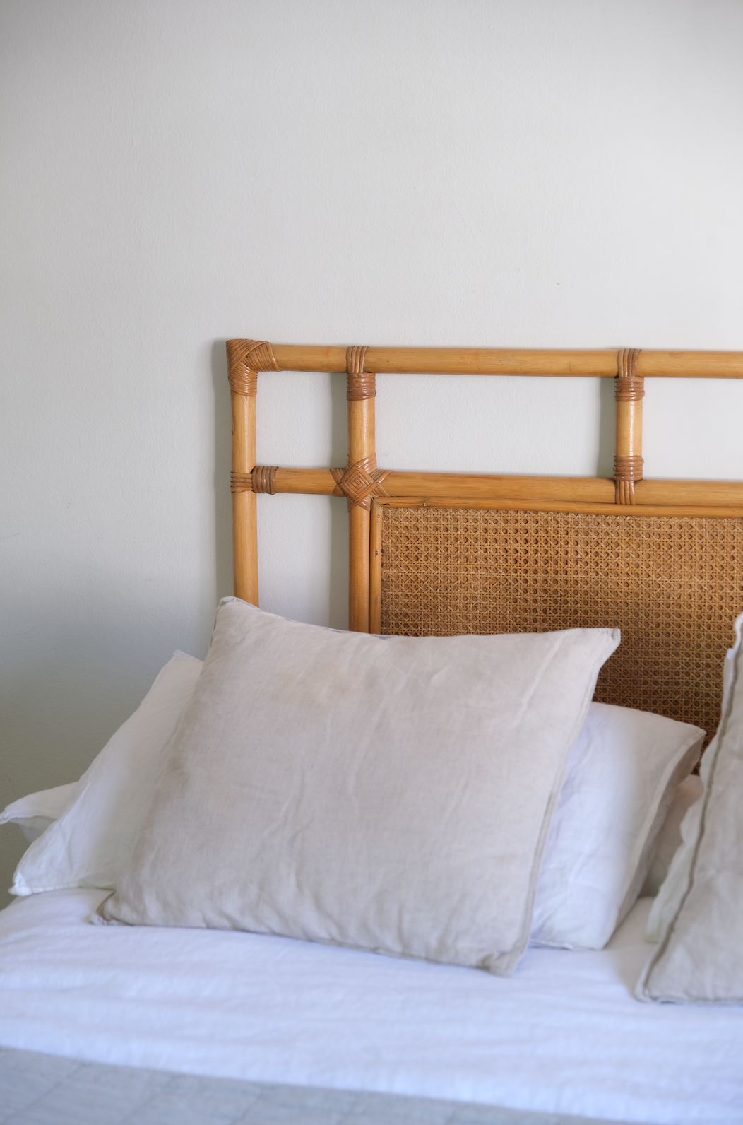 Cane and rattan headboard for double bed