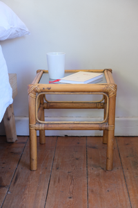 Cane square side table