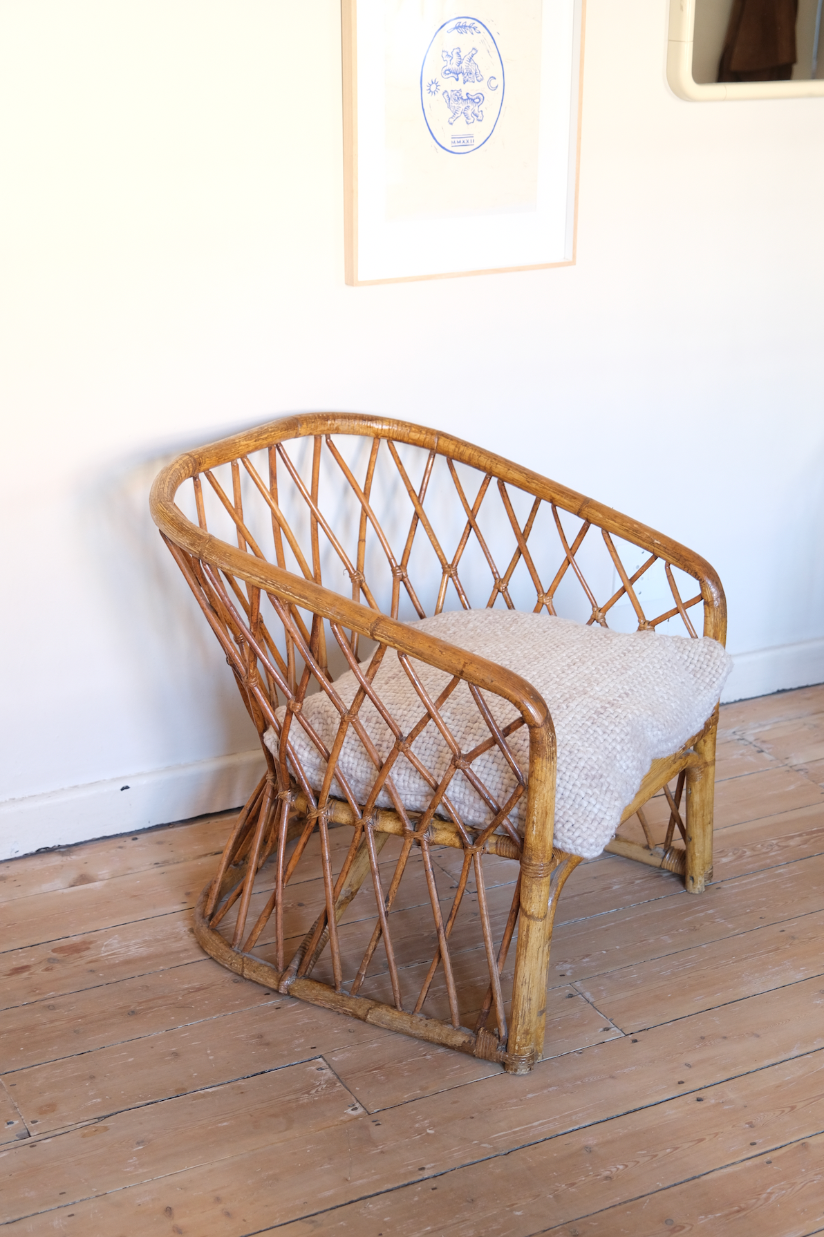 A pair of 1960's cane chairs