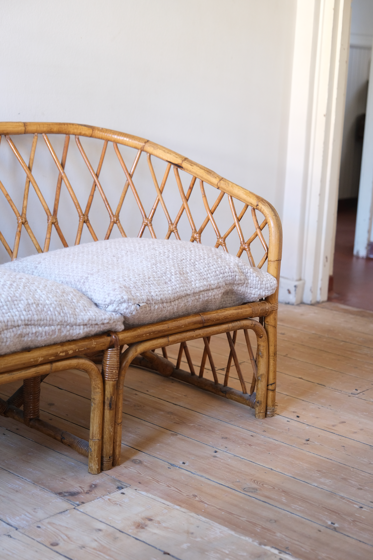 1960's vintage cane sofa