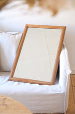 Load image into Gallery viewer, Light wooden frame large mirror (91 x 61 cm)
